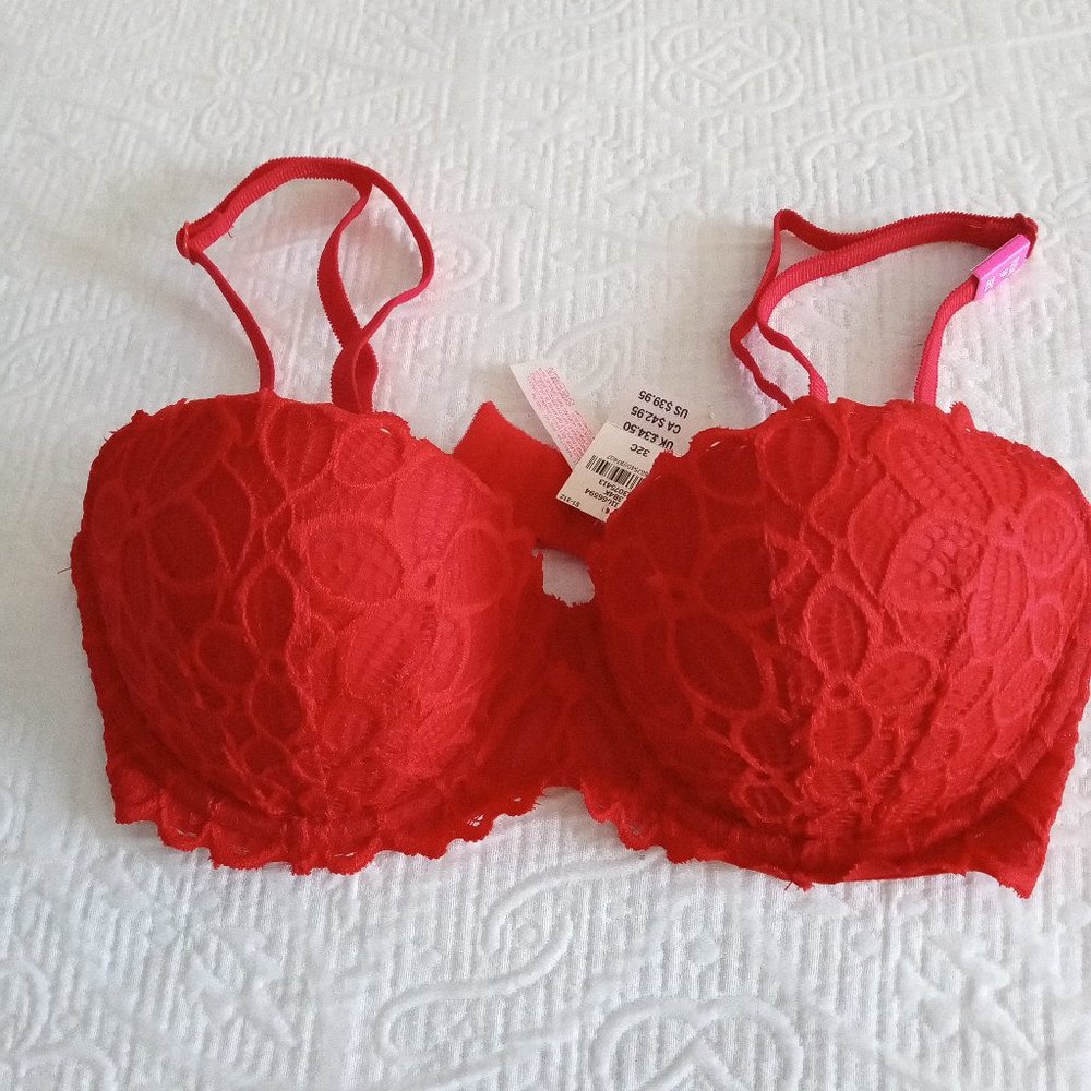 Pink Victoria Secret Date Push-Up Pigeonnant Rendez-Vous Lace Bra